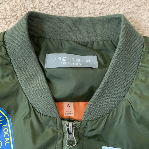 bomber varsity rugby jacket womens green New York - Picture 4 of 12